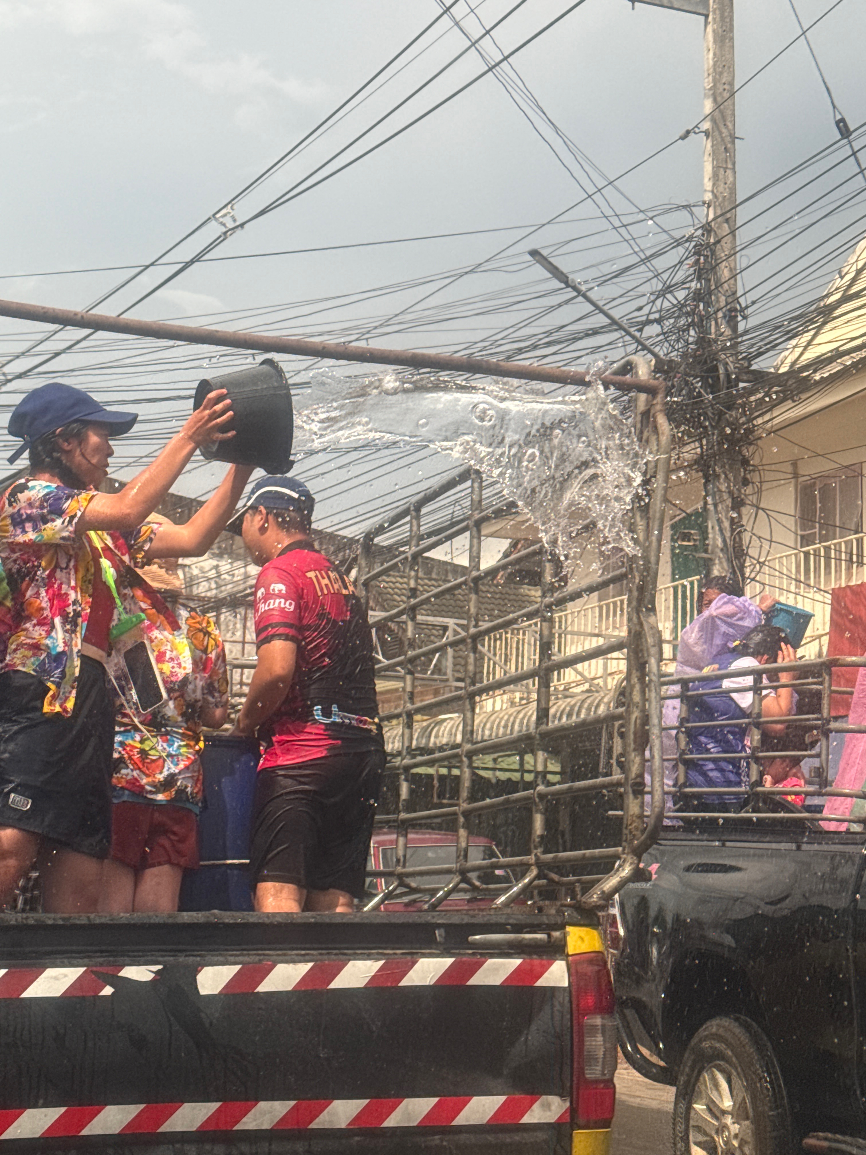 Songkran celebration in Pai during our trip to the coffee farm